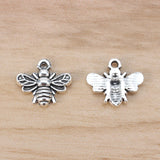 100pcs Antique Bumble Bee Insects Charms Pendants 13x11mm