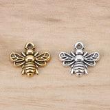 100pcs Antique Bumble Bee Insects Charms Pendants 13x11mm