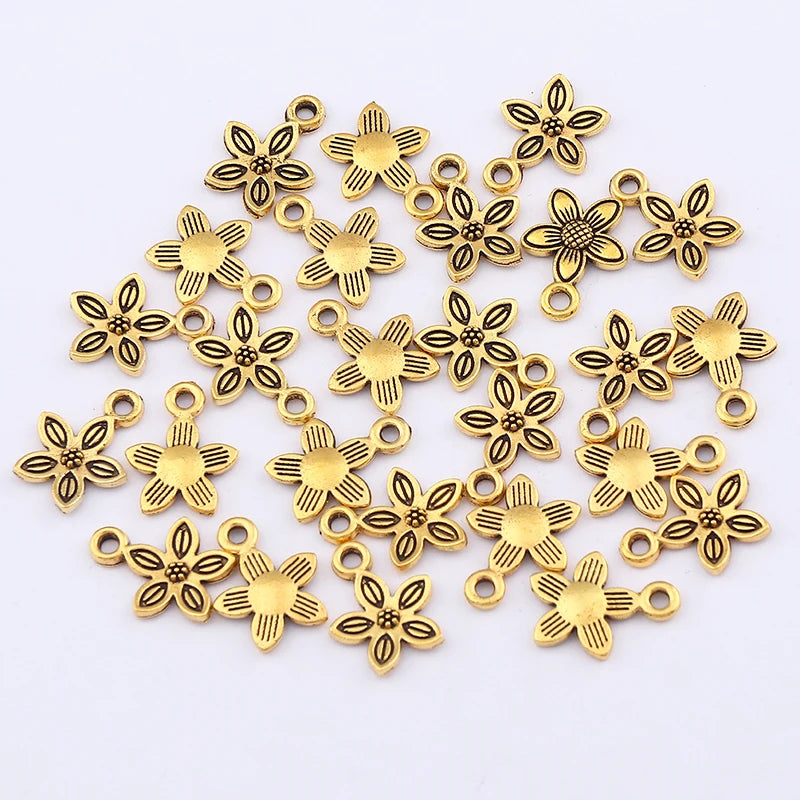 100pcs Antique Sunflower Charms Pendant DIY Jewelry Making