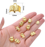 100pcs Antique Golden Open Books Pendant Charms Alloy Bible Book Charms