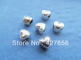 100pcs Heart Slider Spacer Beads Pendant Charm DIY Accessory Jewelry Making