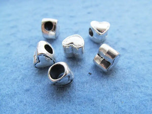 100pcs Heart Slider Spacer Beads Pendant Charm DIY Accessory Jewelry Making