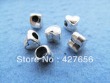 100pcs Heart Slider Spacer Beads Pendant Charm DIY Accessory Jewelry Making