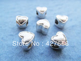100pcs Heart Slider Spacer Beads Pendant Charm DIY Accessory Jewelry Making