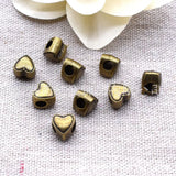 100pcs Heart Slider Spacer Beads Pendant Charm DIY Accessory Jewelry Making