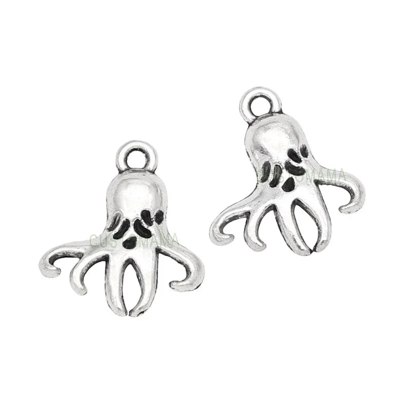 100pcs Octopus Charms Pendants Marine Life 18x16mm
