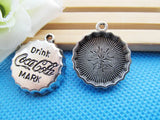 100pcs Antique Silver Bottle Cap Round Base 18mm DIY Pendant Charm