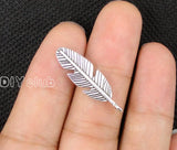 100pcs Tibetan Silver Feather Charms Pendant 28x8mm