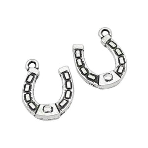 100pcs Tibetan Silver Double Sided HorseShoe Charms Pendant 15x12mm