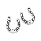 100pcs Tibetan Silver Double Sided HorseShoe Charms Pendant 15x12mm