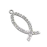 100pcs Tibetan Silver Jesus Fish Charms Pendants