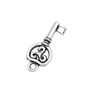 100pcs Tibetan Silver Skeleton Key Charm Pendant 22x10mm
