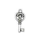 100pcs Tibetan Silver Skeleton Key Charm Pendant 22x10mm