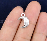 100pcs Tibetan Silver Moon Charm Pendant 17x11mm