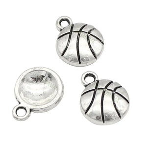 100pcs Tibetan Silver Basketball Charms 14x10mm
