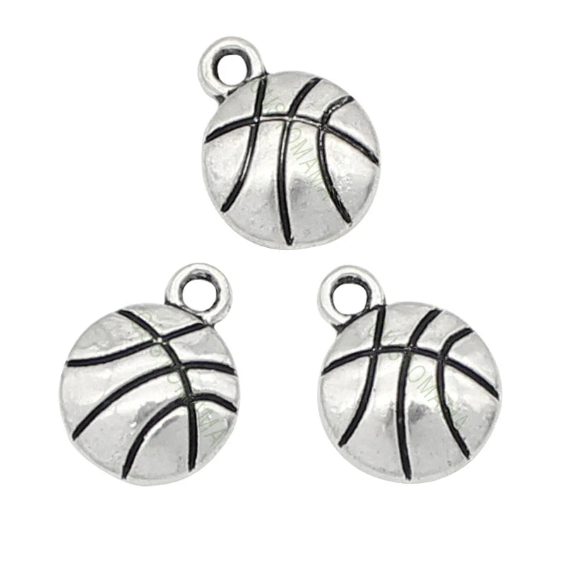 100pcs Tibetan Silver Basketball Charms 14x10mm
