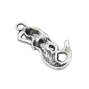 100pcs Tibetan Silver Mermaid Charms Pendant 23x12mm
