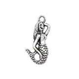 100pcs Tibetan Silver Mermaid Charms Pendant 23x12mm
