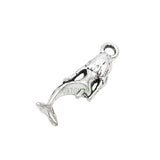 100pcs Tibetan Silver Mini Mermaid Charms Pendant 21x7mm