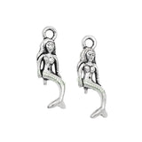100pcs Tibetan Silver Mini Mermaid Charms Pendant 21x7mm