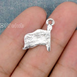 100pcs Tibetan Silver Flag Charms 18x15mm