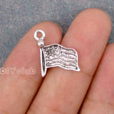 100pcs Tibetan Silver Flag Charms 18x15mm