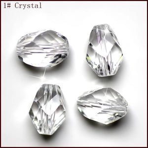 100pcs 24faces 13x10mm Crystal Glass Beads for DIY Jewelry Making