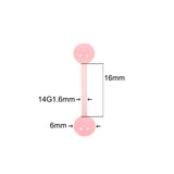 100pcs Luminous Bioflex Nipple Barbell 14G Flexible Tongue Piercing Bar