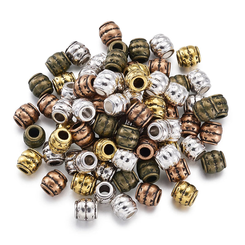100pcs Barrel Metal European Beads Mixed for Jewelry Making DIY