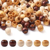 100pcs Big Hole Natural Wood Beads Rondelle Spacer Drum Large Beads for Crafts