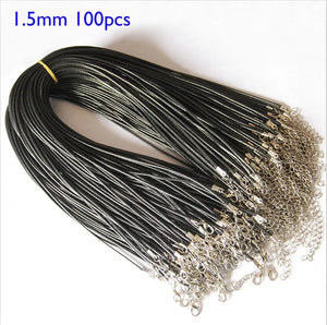 100pcs 2.0mm Leather Cord Jewelry Findings Supplies Necklace Cords DIY Craft