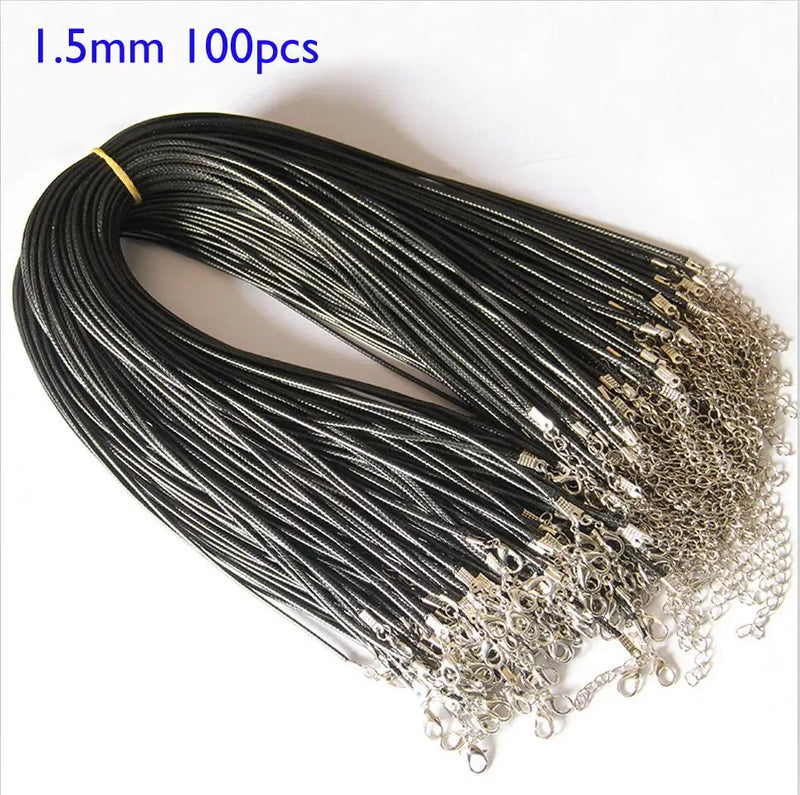 100pcs 2.0mm Leather Cord Jewelry Findings Supplies Necklace Cords DIY Craft