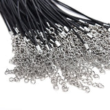 100pcs Wax Line Necklace Pendant Charms Cord with Lobster Clasp 1.5mm, 18inch