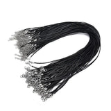 100pcs Wax Line Necklace Pendant Charms Cord with Lobster Clasp 1.5mm, 18inch