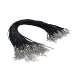 100pcs Wax Line Necklace Pendant Charms Cord with Lobster Clasp 1.5mm, 18inch