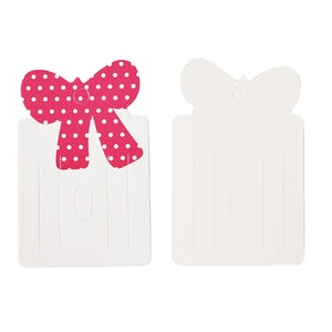 100pcs Bowknot Hair Clip Display Paper Cards Rectangle