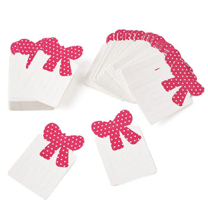 100pcs Bowknot Hair Clip Display Paper Cards Rectangle