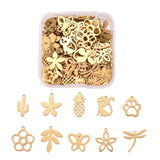 100pcs/Box 304 Stainless Steel Pendants Mix Charms for DIY Jewelry Making