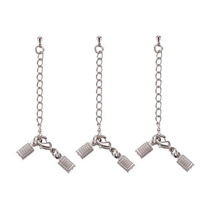 100pcs Brass Clasp & Clip Ends Set, Lobster Claw Clasp With Cord Crimp