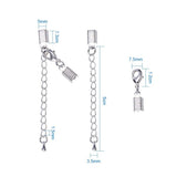 100pcs Brass Clasp & Clip Ends Set, Lobster Claw Clasp With Cord Crimp