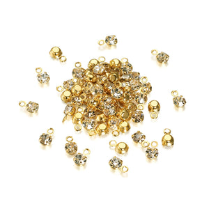 100pcs Brass Crystal Rhinestone Charms for Jewelry Making DIY