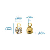 100pcs Brass Crystal Rhinestone Charms for Jewelry Making DIY