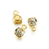 100pcs Brass Crystal Rhinestone Charms for Jewelry Making DIY