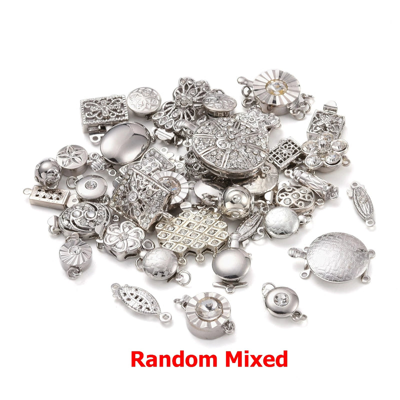 100pcs CZ Box Clasps Random Shapes Necklace Bracelet Jewelry Making