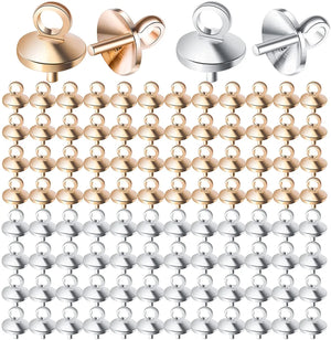 100pcs Brass Cup Pearl Peg Bails for DIY Craft Jewelry, 2 Colors