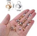 100pcs Brass Cup Pearl Peg Bails for DIY Craft Jewelry, 2 Colors