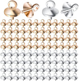 100pcs Brass Cup Pearl Peg Bails for DIY Craft Jewelry, 2 Colors