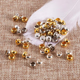 100pcs Brass Large Hole Rondelle Beads for Jewelry Making, 7x4mm