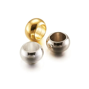 100pcs Brass Large Hole Rondelle Beads for Jewelry Making, 7x4mm
