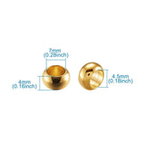 100pcs Brass Large Hole Rondelle Beads for Jewelry Making, 7x4mm
